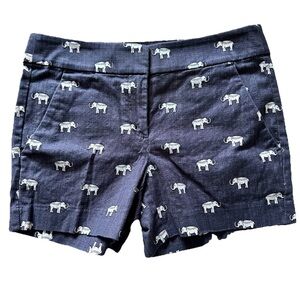Loft The Riviera Shorts Women’s Sz 0 Cotton‎ Elephant Print AOP Shorts